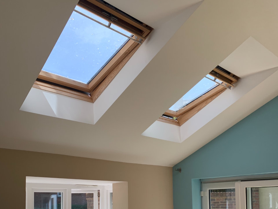 A picture of a skylight newly painted by Painters and Decorators Rotherham